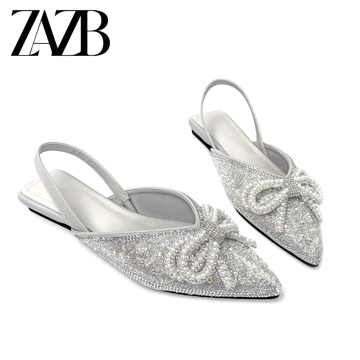 New summer wholesale bowknot Pointed head women's flat sandals Rome fashion One word band shoes Elegant office