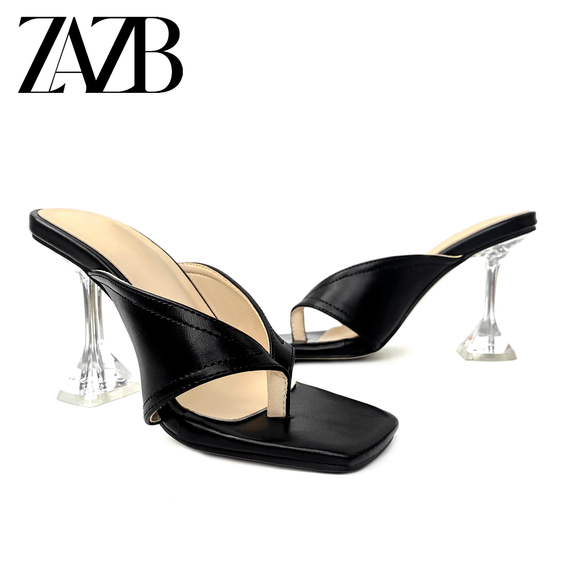 new summer wholesale European and American open toe womens shoes clip slippers black womens high heel sandals