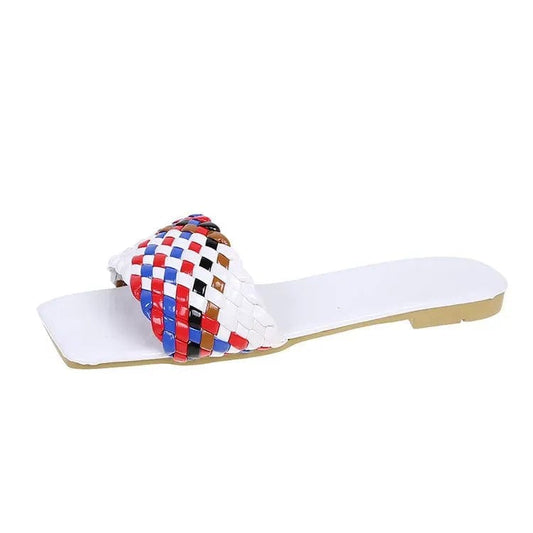 New Summer woman  Korean slipper Woven band wear a word shoes adult outdoor beach Casual Lightweight slippers