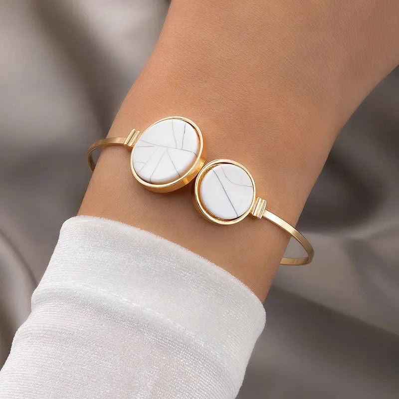 New Trendy Gemstone Diamond Bracelet  Personalized Geometric Heart Shaped Bracelet 5-Piece Set Open Bracelet