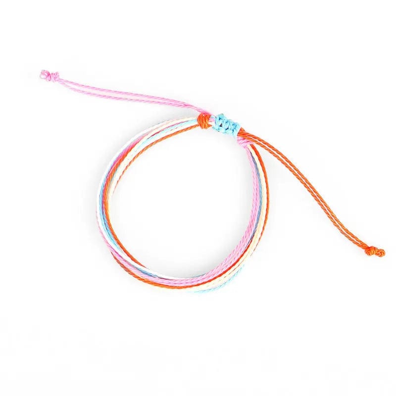 New Trendy Waxed Thread For Bracelets Creative Woven Bracelets Colorful Mixed Color Fresh Women's Adjustable Jewelry