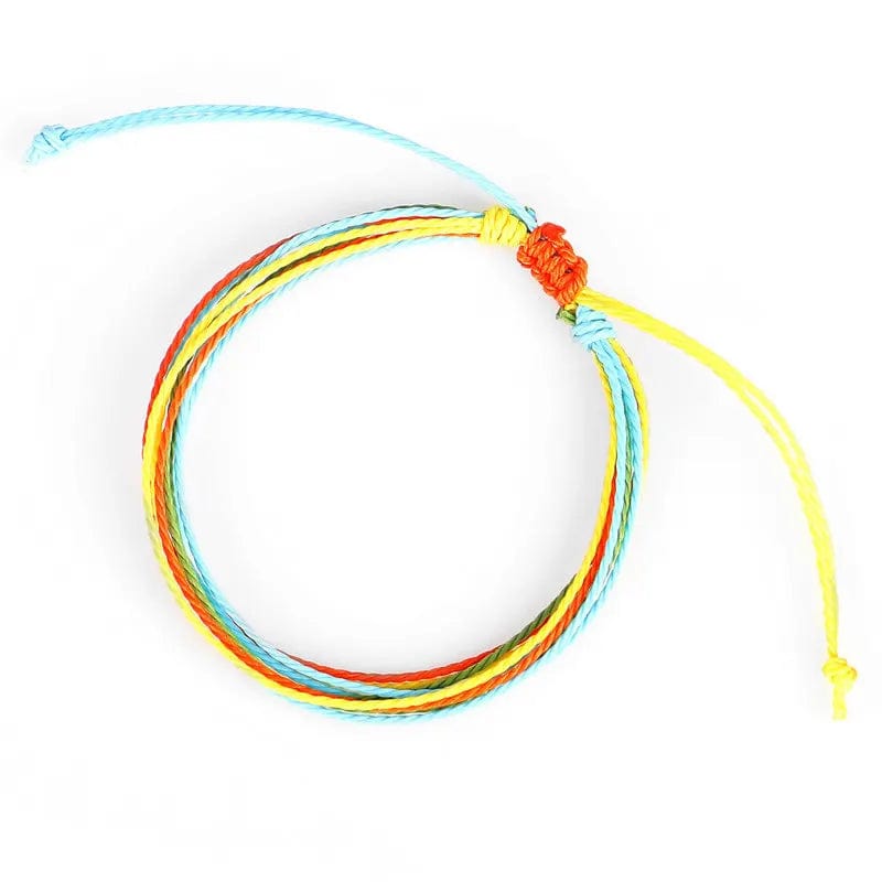 New Trendy Waxed Thread For Bracelets Creative Woven Bracelets Colorful Mixed Color Fresh Women's Adjustable Jewelry