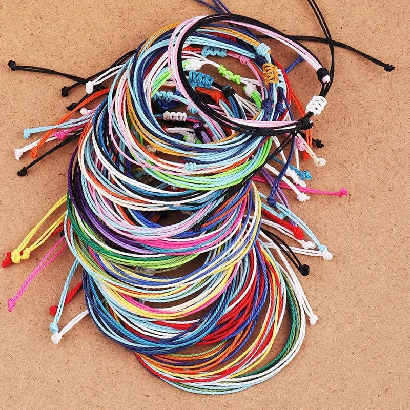 New Trendy Waxed Thread For Bracelets Creative Woven Bracelets Colorful Mixed Color Fresh Women's Adjustable Jewelry