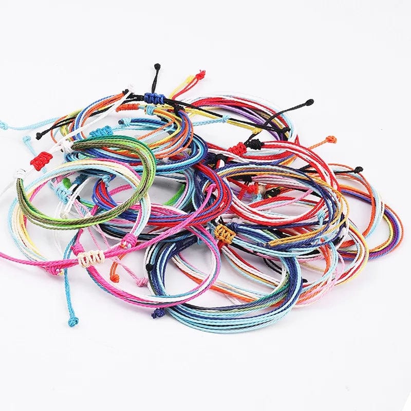 New Trendy Waxed Thread For Bracelets Creative Woven Bracelets Colorful Mixed Color Fresh Women's Adjustable Jewelry