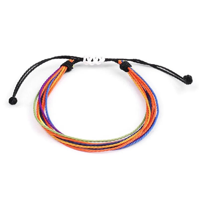 New Trendy Waxed Thread For Bracelets Creative Woven Bracelets Colorful Mixed Color Fresh Women's Adjustable Jewelry