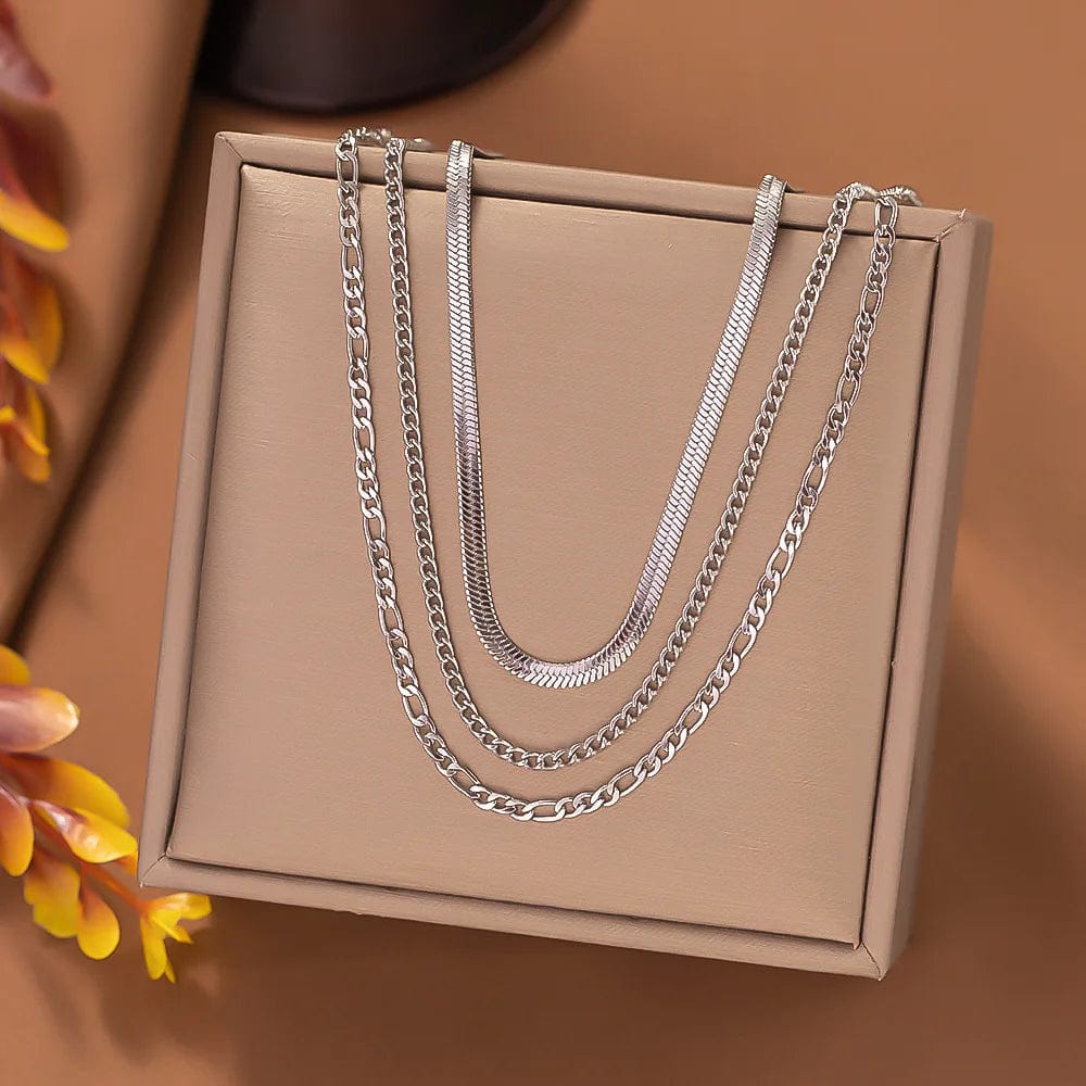 NEW Vintage Gold Cuban Chain Multilayer Overlay Stainless Steel Necklace Butterfly Coin Pendant Pearl Tassel For Women Necklace