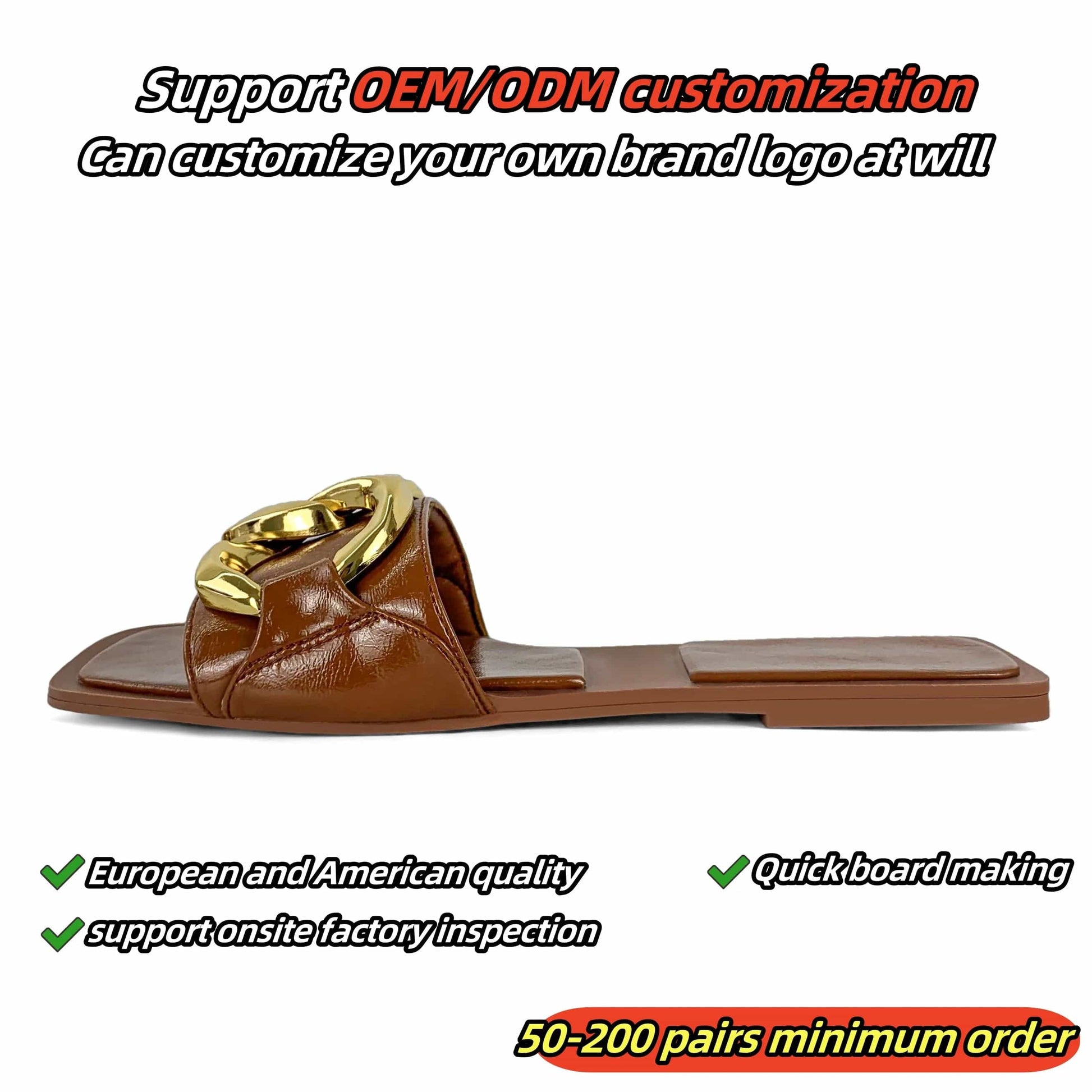new wholesale design womens shoes summer metal chain beach slippers European and American flat bottomed open toe sandals
