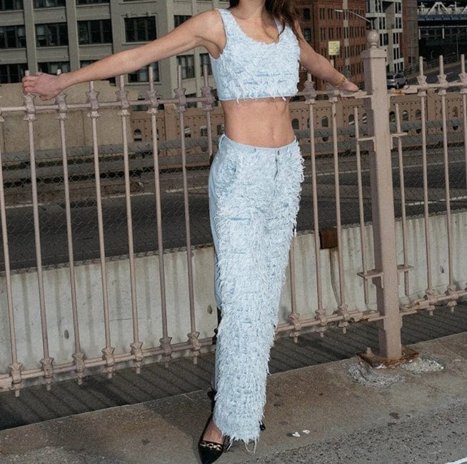 New Winter Trendy Vintage Faux Fur Pants Fashion Casual Flare Pants High Street Button Woolen Pants