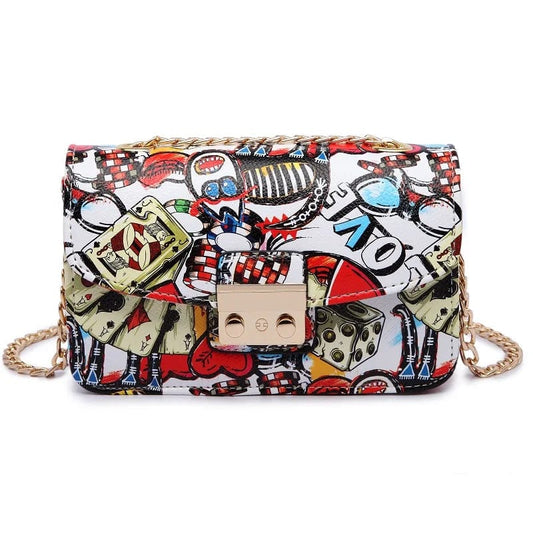 New Women Bags Summer Graffiti Ladies designer handbags high quality chain mini bag women messenger bags for women Clutch