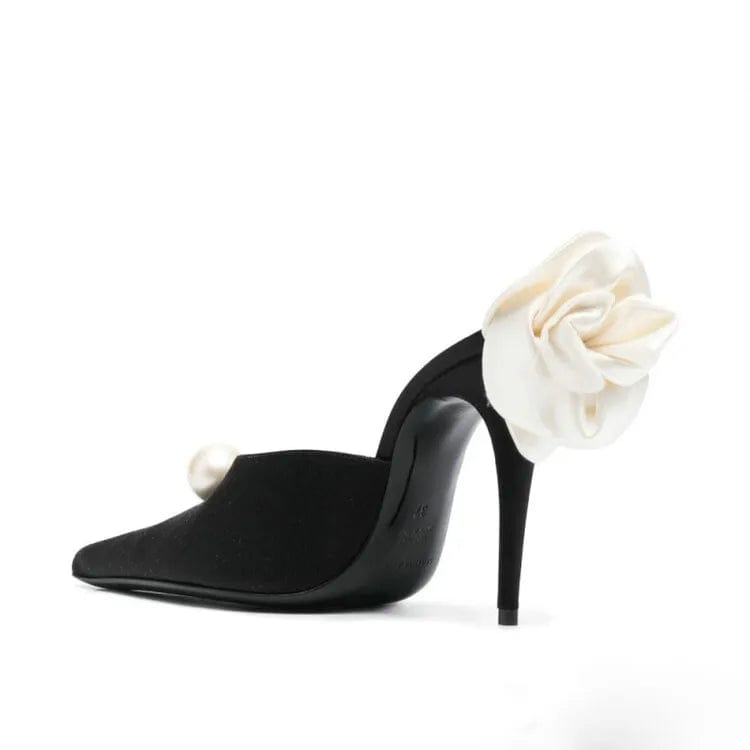 New Women High Heel Sandals Pointy Pearl Flower Ladies Stiletto Factory Women High Heel Party Shoes Hotsale Ladies Sandals