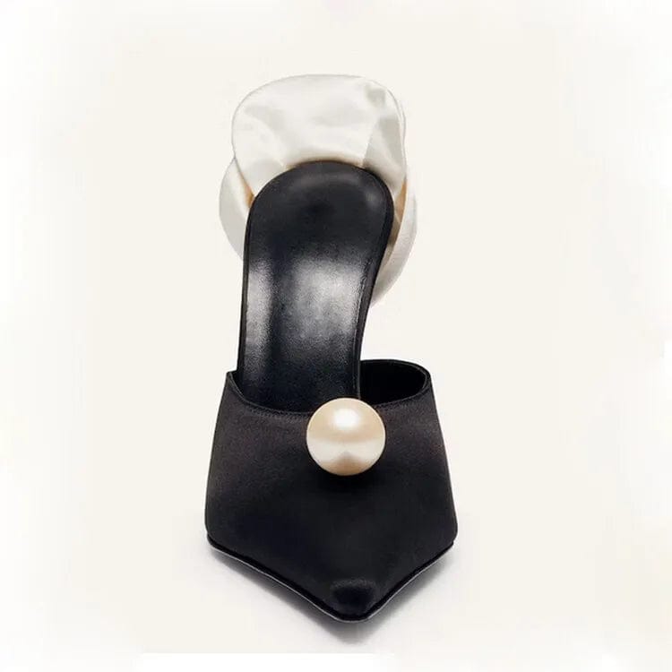 New Women High Heel Sandals Pointy Pearl Flower Ladies Stiletto Factory Women High Heel Party Shoes Hotsale Ladies Sandals
