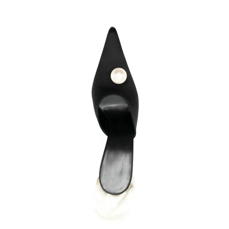 New Women High Heel Sandals Pointy Pearl Flower Ladies Stiletto Factory Women High Heel Party Shoes Hotsale Ladies Sandals