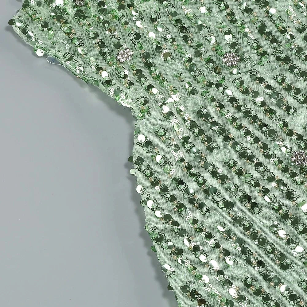 New Women's Sleeveless Halter Backless Cut out Skirt Sexy Sequin Design Dress Mini Evening Dress High Fashion Luxury Dress