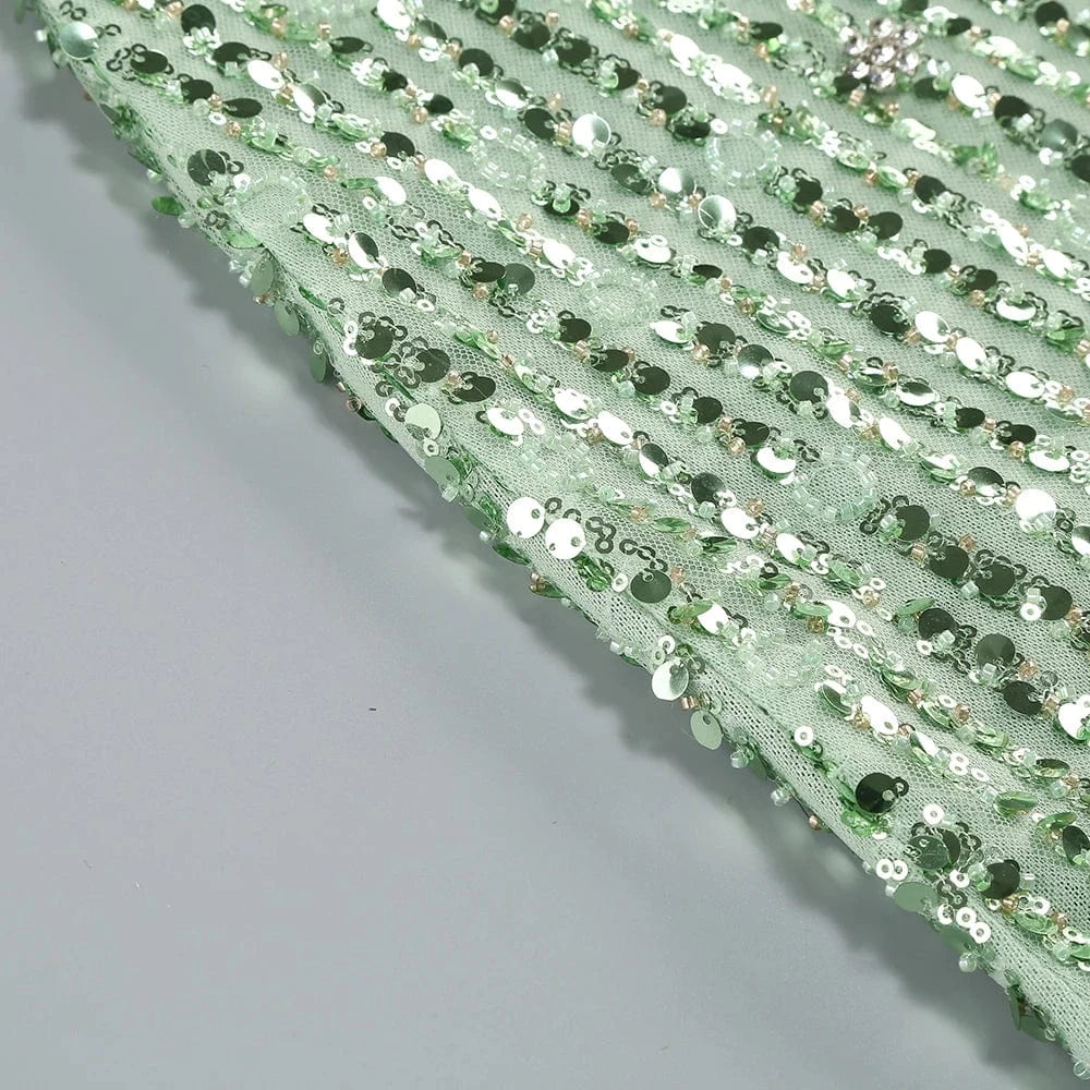 New Women's Sleeveless Halter Backless Cut out Skirt Sexy Sequin Design Dress Mini Evening Dress High Fashion Luxury Dress