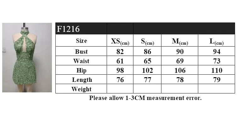 New Women's Sleeveless Halter Backless Cut out Skirt Sexy Sequin Design Dress Mini Evening Dress High Fashion Luxury Dress