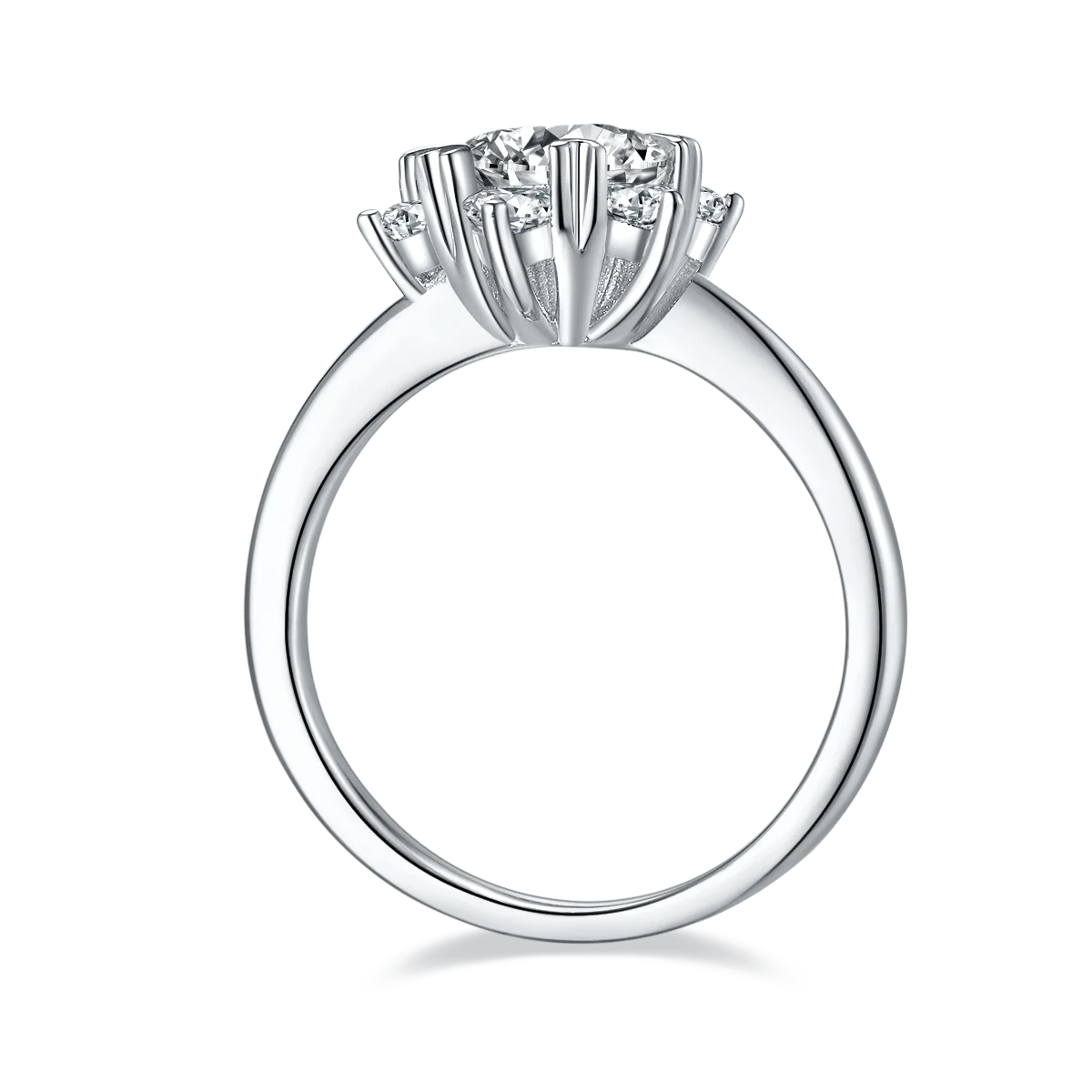 Newest Brand Ring 1 carat VVS Round Brilliant Colorful Moissanite Ring 925 Silver Diamond Finger Jewelry Christmas Gift for Lady