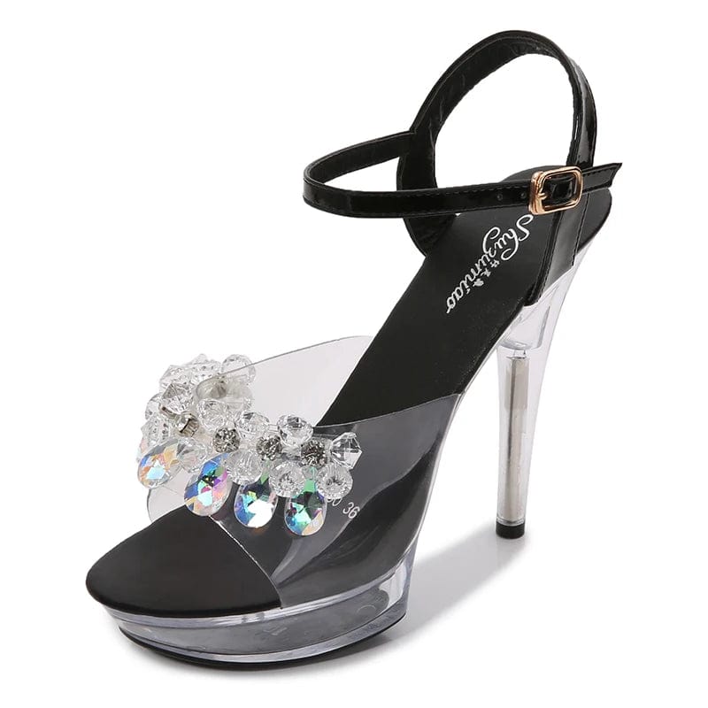 Newest Colorful High Heels Sandals Stripper Platform Shoes Ladies Summer Crystal Sandals for Women
