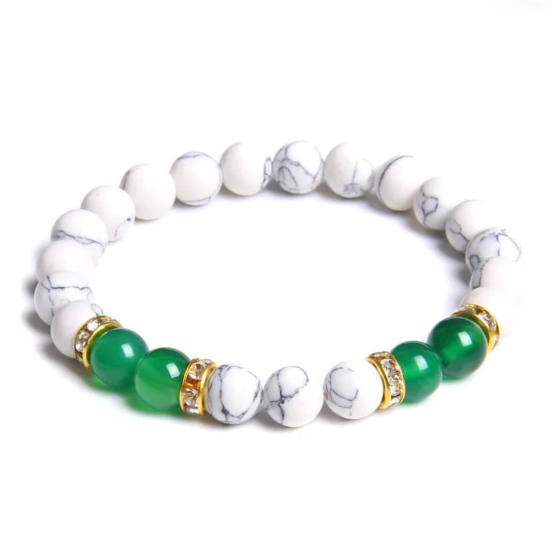 Newest Fashion Jewelry Handmade 8MM White Howlite Rose Quartz Stone Beads Couple Bracelet Wholesale