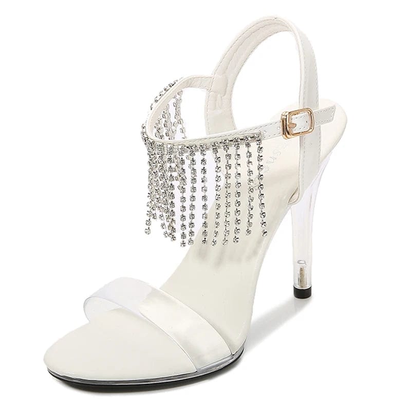 Newest Trendy 11 CM Clear Heel Strippers Ladies Sexy Summer Shoes Women Big Size High Heels Sandals