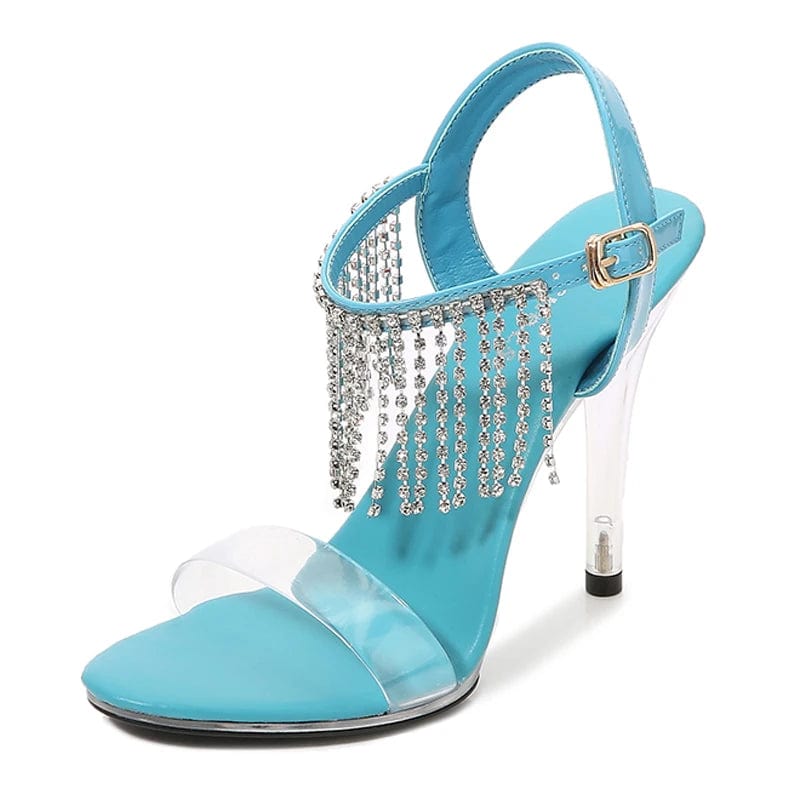 Newest Trendy 11 CM Clear Heel Strippers Ladies Sexy Summer Shoes Women Big Size High Heels Sandals