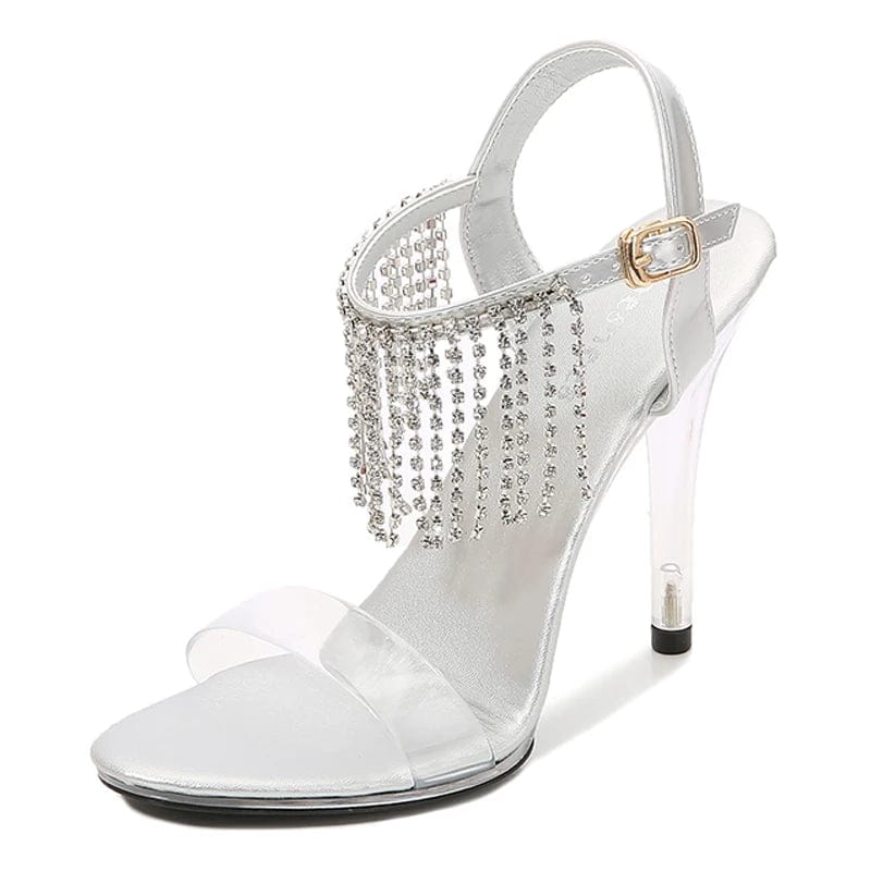 Newest Trendy 11 CM Clear Heel Strippers Ladies Sexy Summer Shoes Women Big Size High Heels Sandals