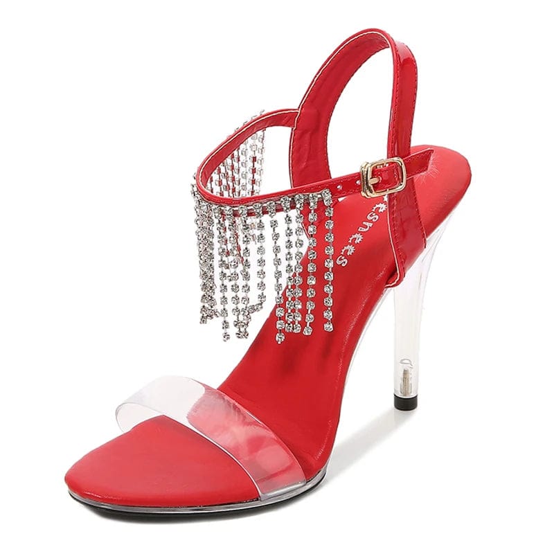 Newest Trendy 11 CM Clear Heel Strippers Ladies Sexy Summer Shoes Women Big Size High Heels Sandals