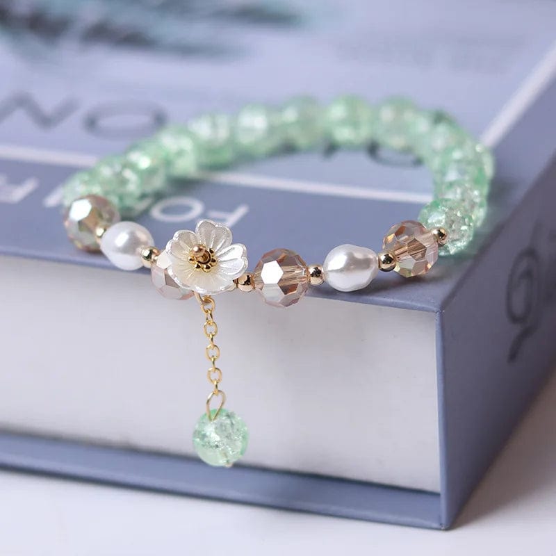 Newly Popular In 2024 Flower Bracelet Female Forest Student Colored Bracelet Minimalist and Niche Crystal Bracelets