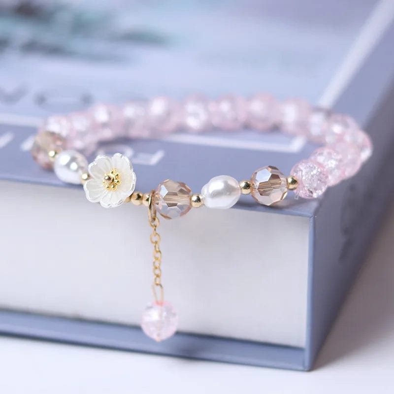 Newly Popular In 2024 Flower Bracelet Female Forest Student Colored Bracelet Minimalist and Niche Crystal Bracelets