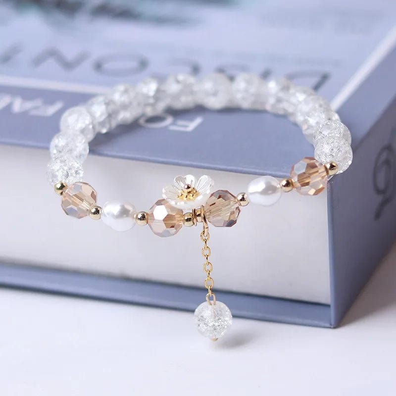 Newly Popular In 2024 Flower Bracelet Female Forest Student Colored Bracelet Minimalist and Niche Crystal Bracelets