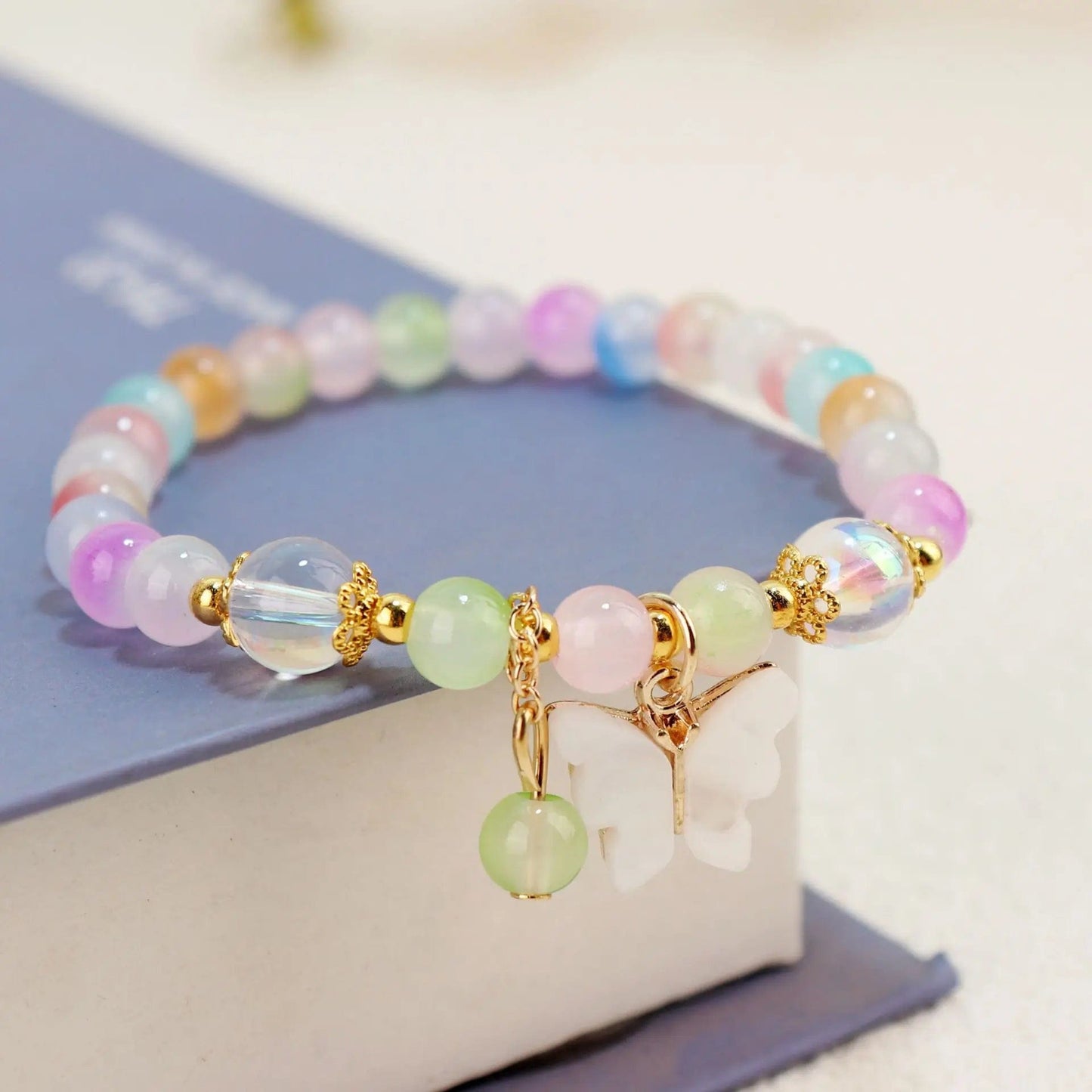 Newly Popular In 2024 Flower Bracelet Female Forest Student Colored Bracelet Minimalist and Niche Crystal Bracelets
