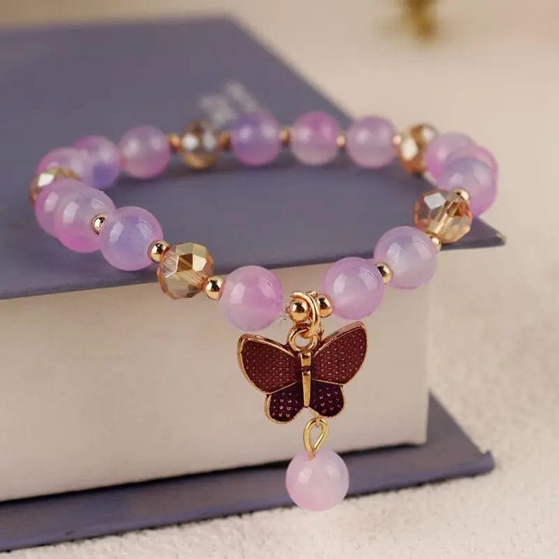 Newly Popular In 2024 Flower Bracelet Female Forest Student Colored Bracelet Minimalist and Niche Crystal Bracelets