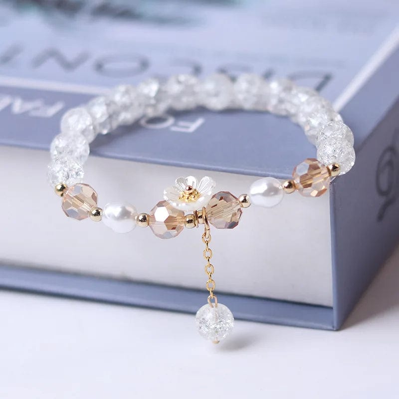 Newly Popular In 2024 Flower Bracelet Female Forest Student Colored Bracelet Minimalist and Niche Crystal Bracelets
