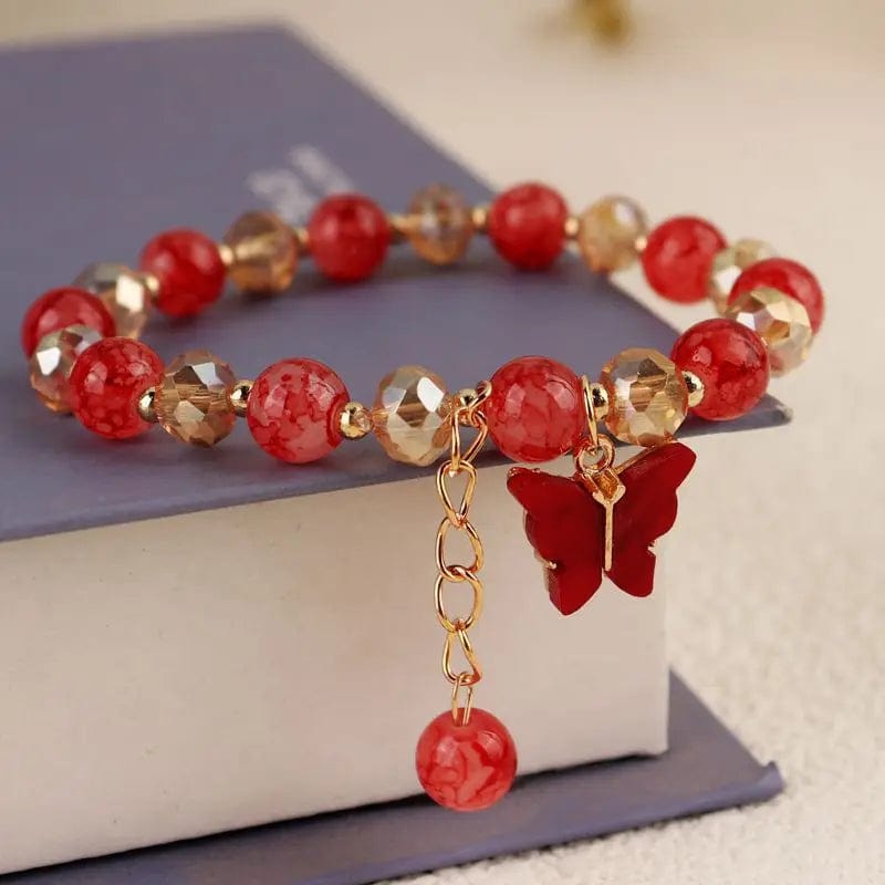 Newly Popular In 2024 Flower Bracelet Female Forest Student Colored Bracelet Minimalist and Niche Crystal Bracelets