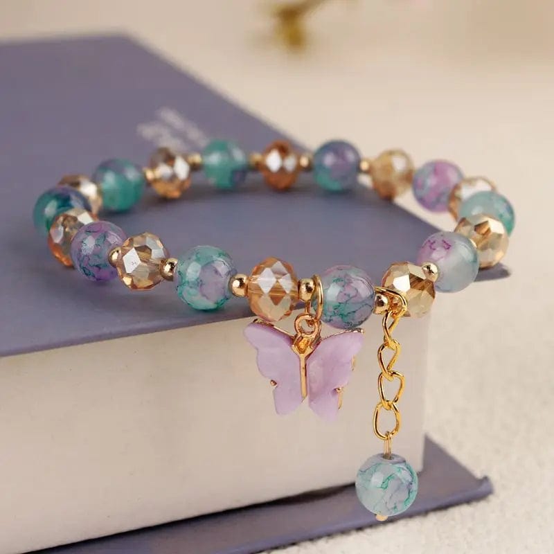 Newly Popular In 2024 Flower Bracelet Female Forest Student Colored Bracelet Minimalist and Niche Crystal Bracelets