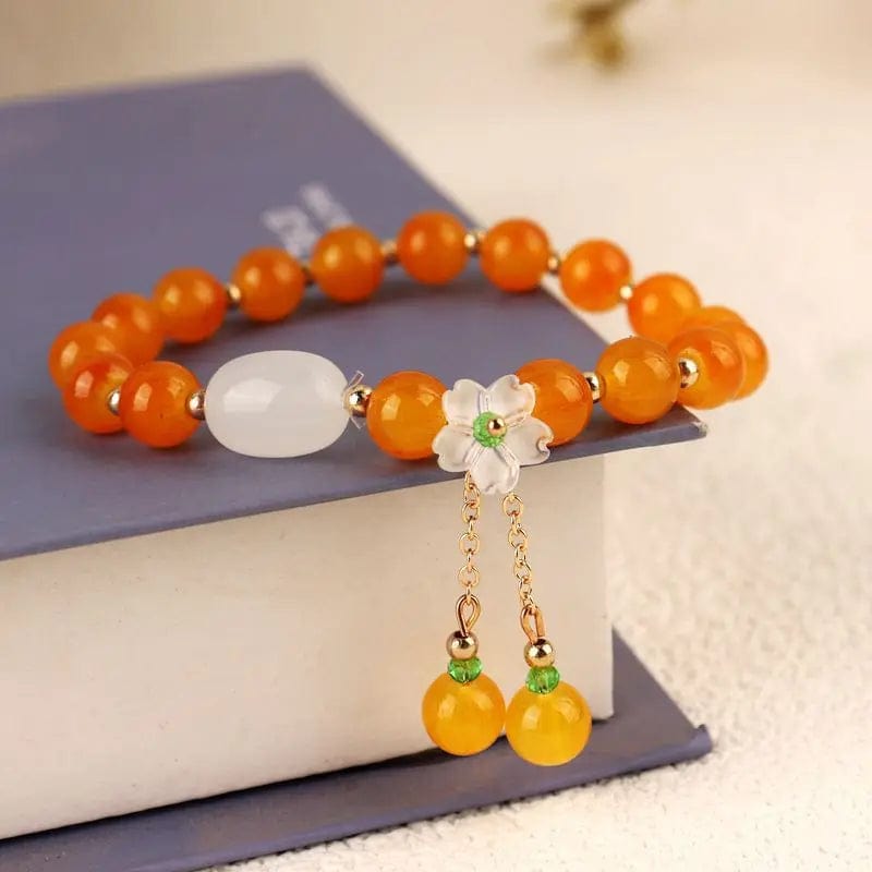Newly Popular In 2024 Flower Bracelet Female Forest Student Colored Bracelet Minimalist and Niche Crystal Bracelets