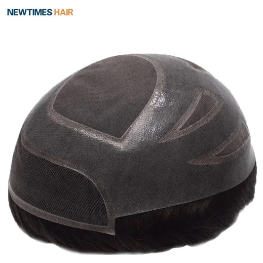 Newtimes hair stock fine mono french lace mens human hair replacement systems toupee for men