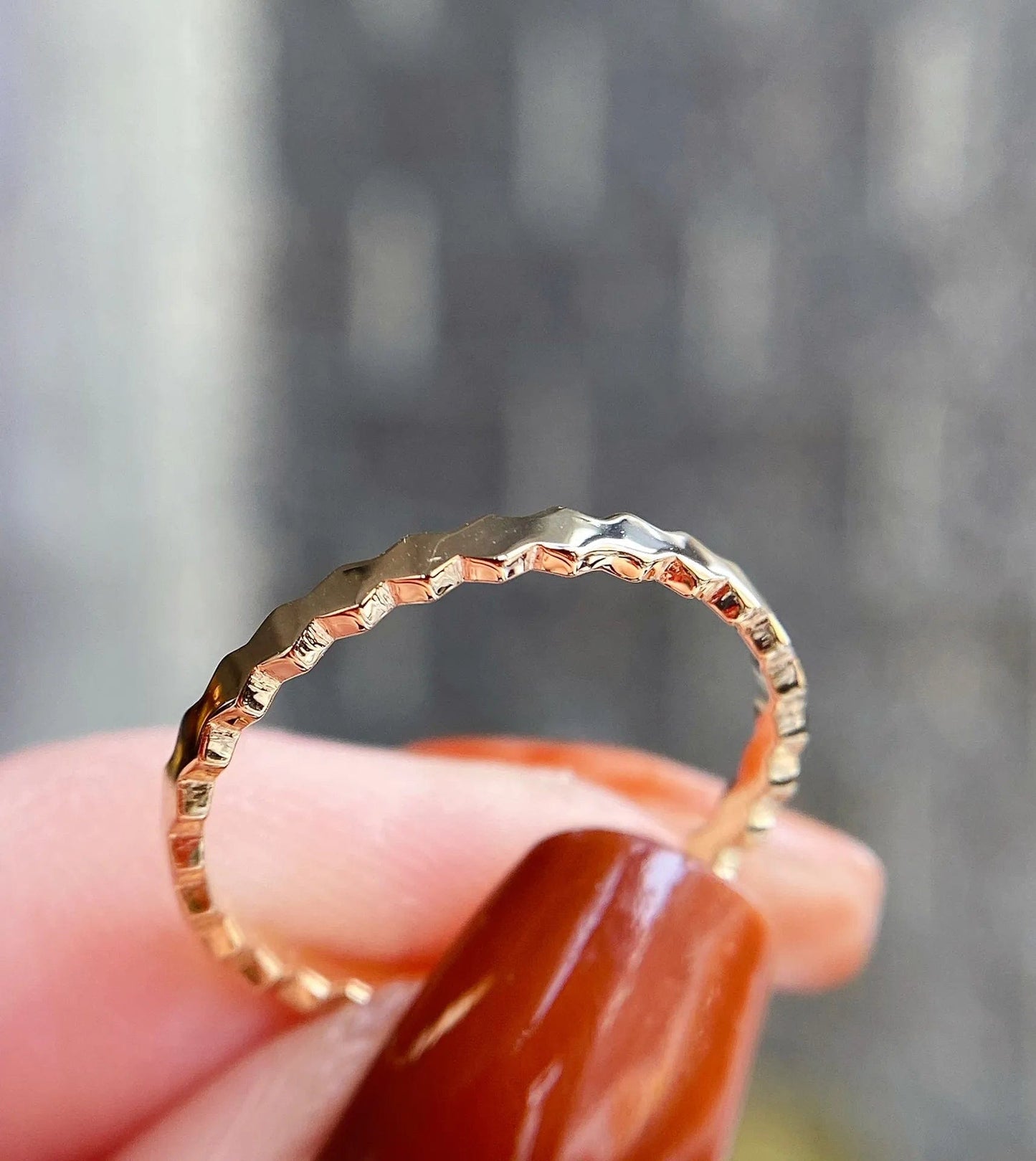 NINE'S AU750 Pure Gold Jewelry Finger Rings For Women And Men Simple Couple Ring Smooth Wave Wedding Band For Lovers