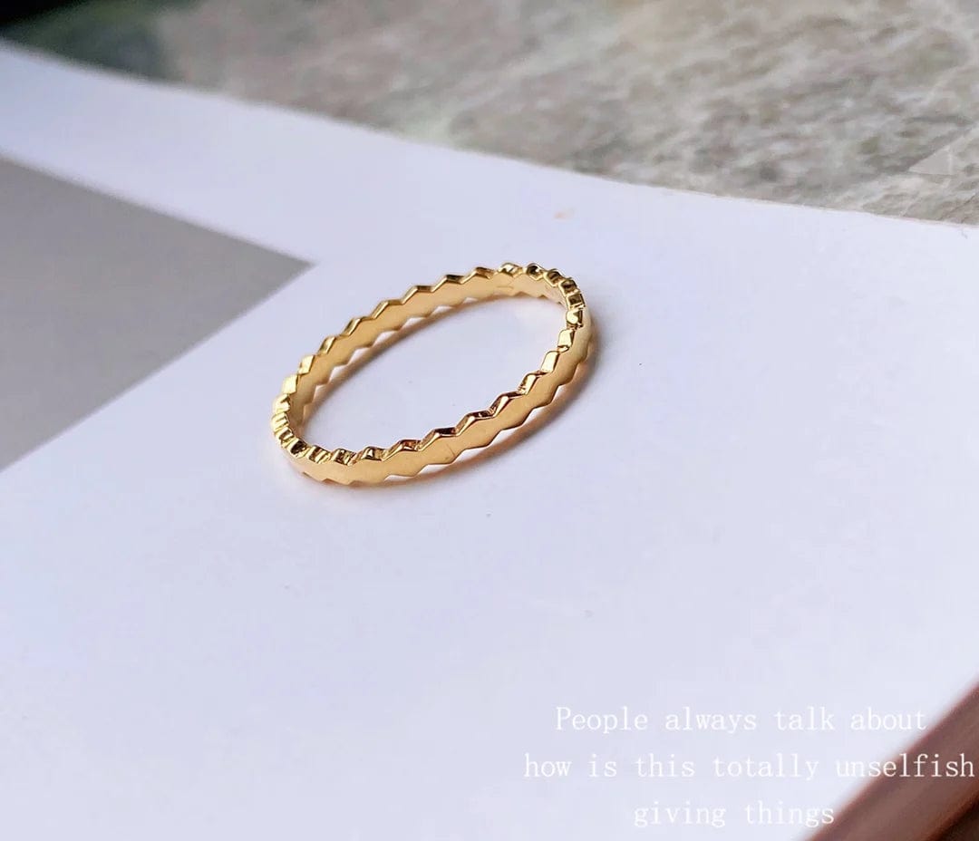 NINE'S AU750 Pure Gold Jewelry Finger Rings For Women And Men Simple Couple Ring Smooth Wave Wedding Band For Lovers