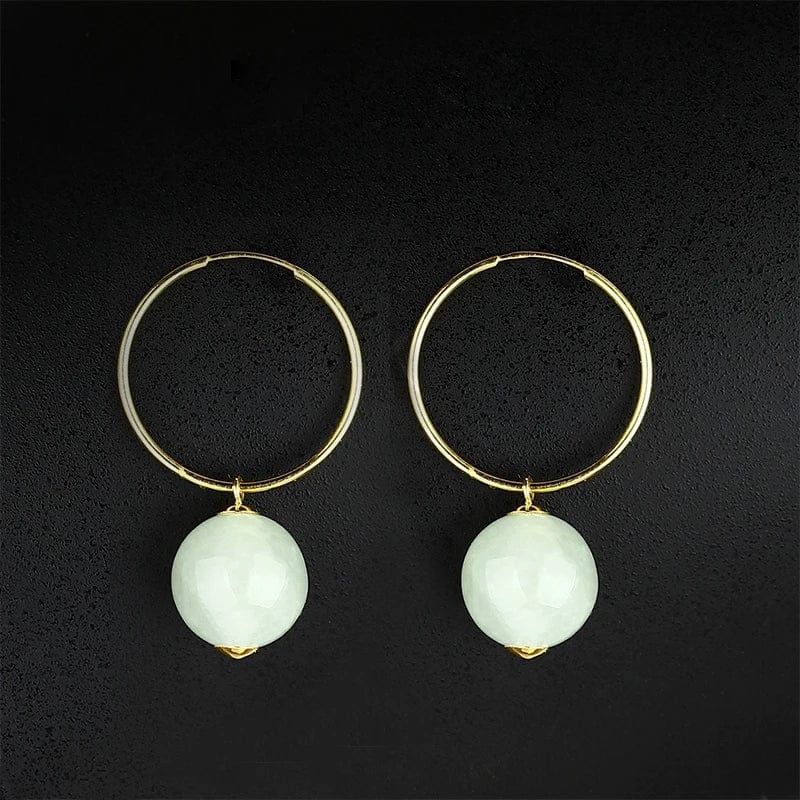 NINE'S Classic Fashion Design 18k Real Gold Hoop Round Circle Earrings Women's Hoop Earring Jewelry