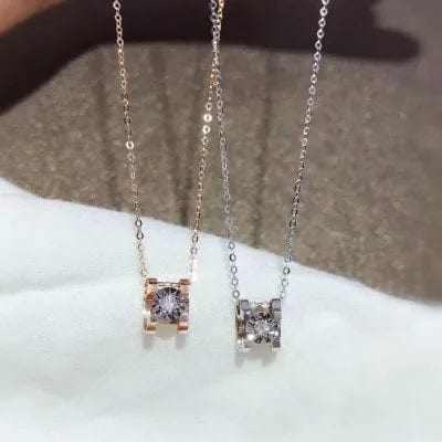 NINE'S Luxury Gift Real 18k Pure Solid Gold Necklace Diamonds Pendant 18kt Gold Necklace For Women Jewelry