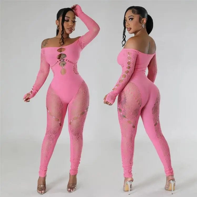 NN0044 new arrival 2024 summer sexy womens clothing solid jumpsuits hollow out lace rompers bodycon womens playsuit