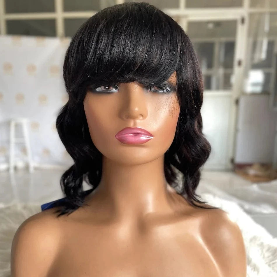 NO.2 / Picture Shown 8 Inch Deep Curly Short Cut Bob Wigs Human Hair Bob Lace Frontal Wig Front Pre Plucked Original Brazilian with Baby Hair