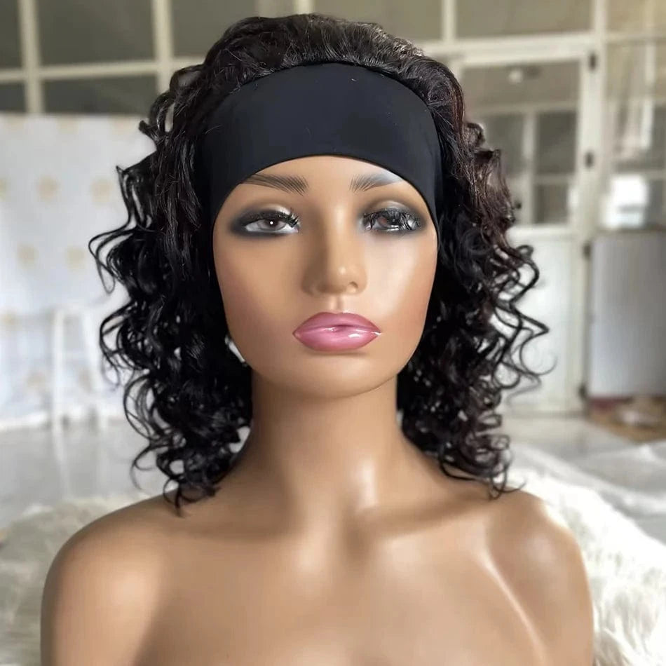 NO.4 / Picture Shown 8 Inch Deep Curly Short Cut Bob Wigs Human Hair Bob Lace Frontal Wig Front Pre Plucked Original Brazilian with Baby Hair