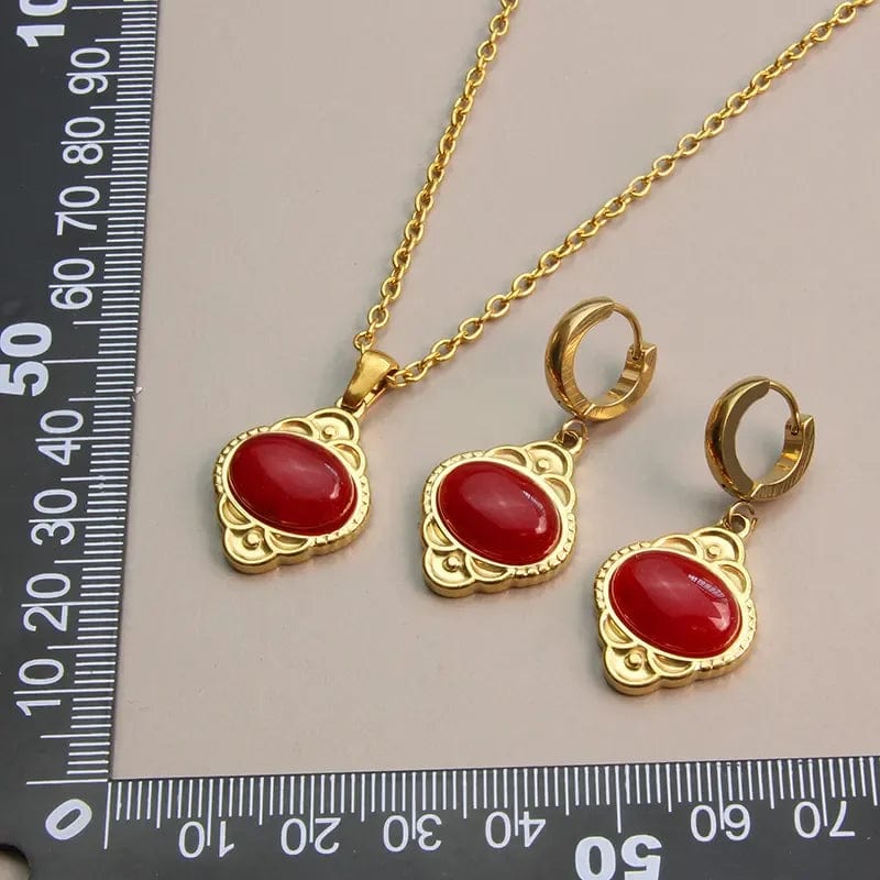 Non Tarnish Women Jewelry Gemstone Choker 18k Gold Plated Clavicle Chain Stainless Steel Fashion Natural Stone Pendant Necklace