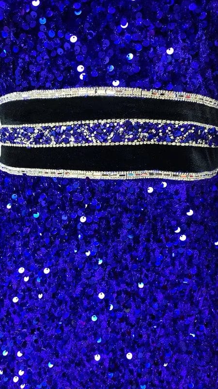 Novance F3019 Vendors For Clothing Shinny Bling Sequin Gala Dress Puff Sleeve High Slit Club Vestidos De Fiesta Mujer Azul Rey