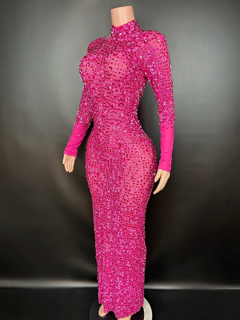 NOVANCE Y2507-LSD dropshipping products 2024 dress sexy hot pink birthday dresses women sexy diamonds elegant