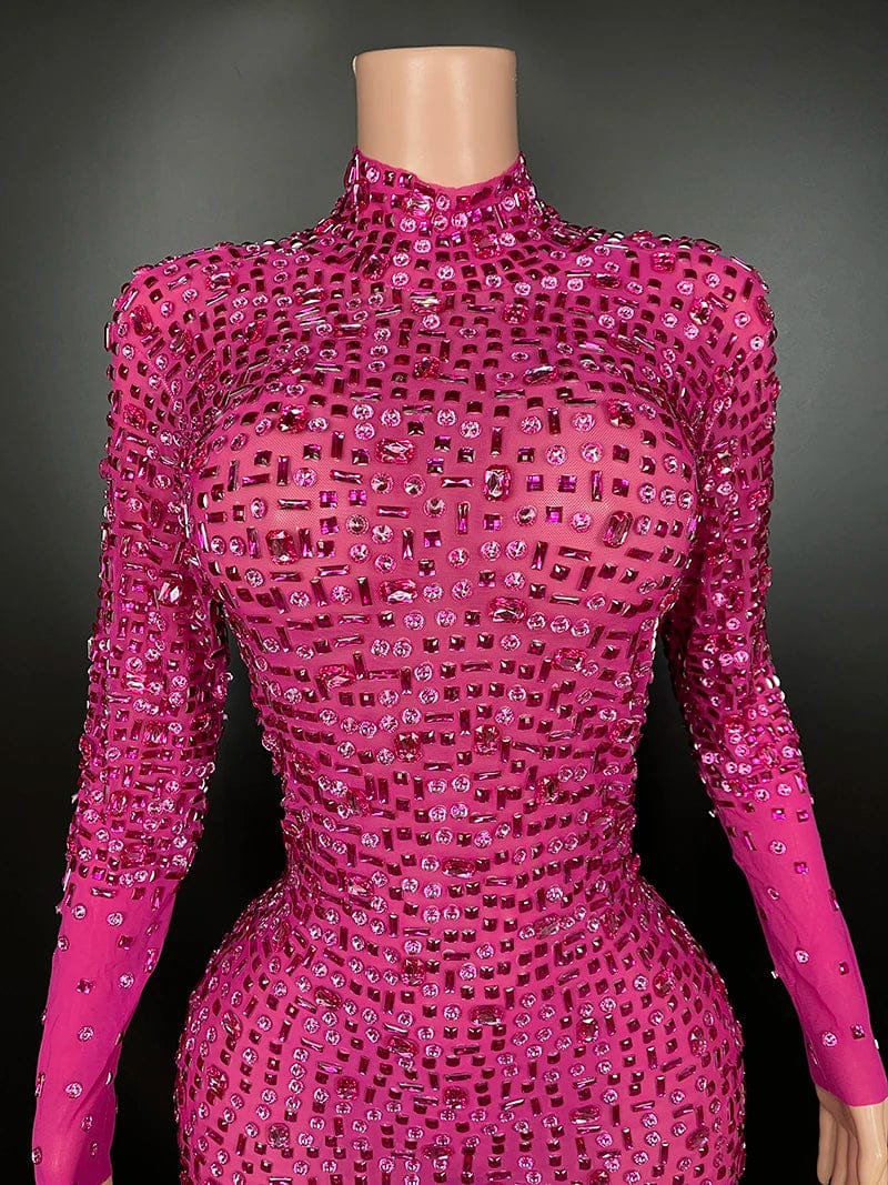 NOVANCE Y2507-LSD dropshipping products 2024 dress sexy hot pink birthday dresses women sexy diamonds elegant