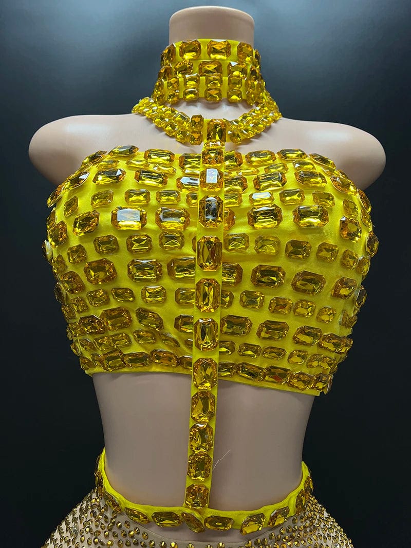 NOVANCE Y3745-D trending dress 2024 new arrival sexy suits for ladies rhinestone strapless crop top  mesh pants for casual