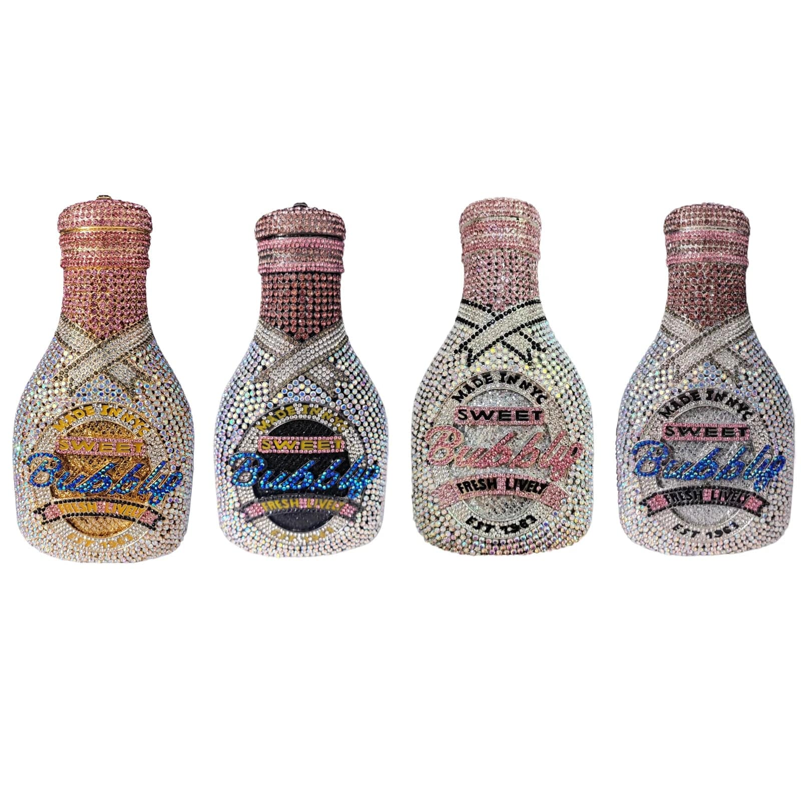 Novel 2024 Evening Wine Champagne Glasd Bottle Shape Crystal Clutch Banquet Handbag Party Dinner Purse Rhinestone Luxury Women
