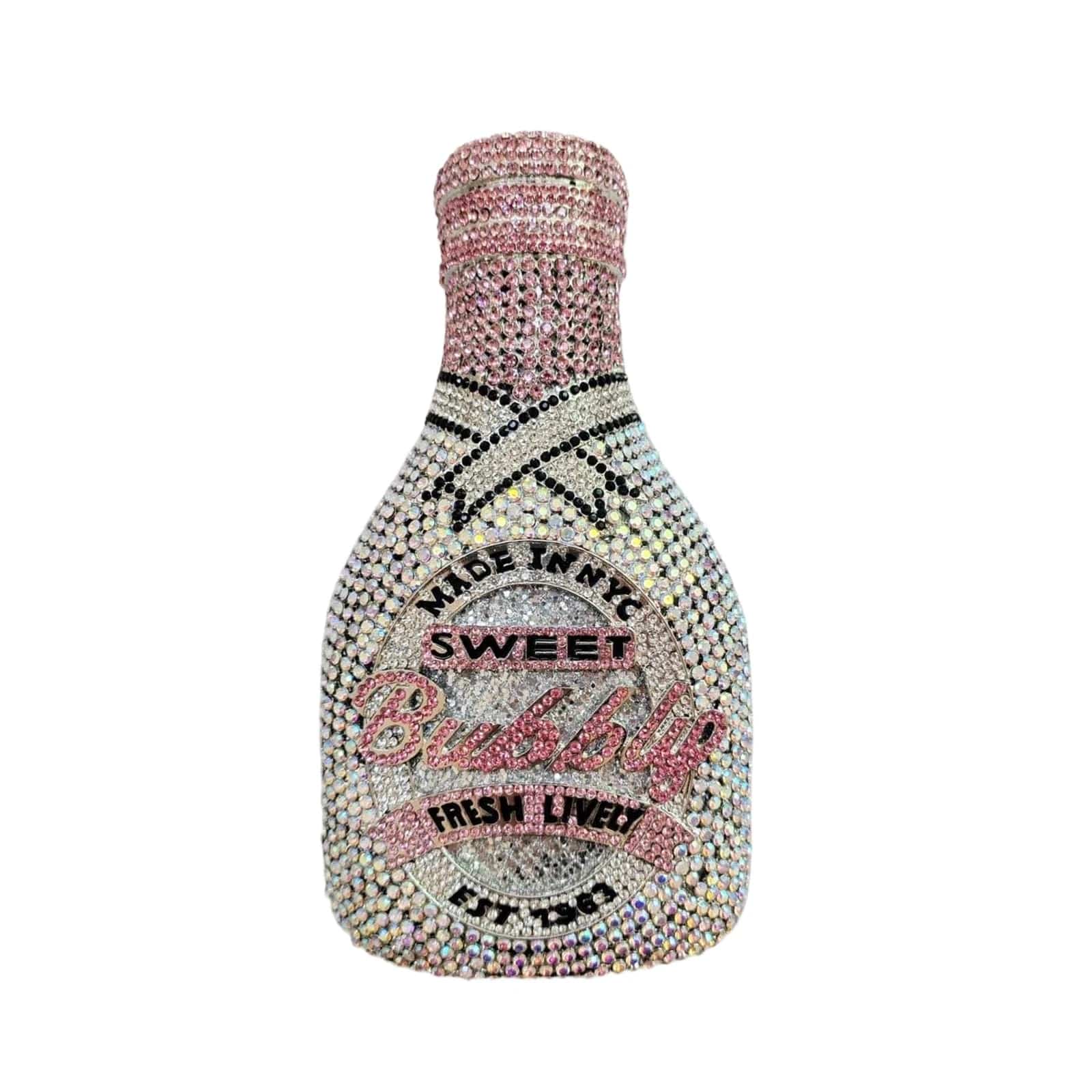 Novel 2024 Evening Wine Champagne Glasd Bottle Shape Crystal Clutch Banquet Handbag Party Dinner Purse Rhinestone Luxury Women